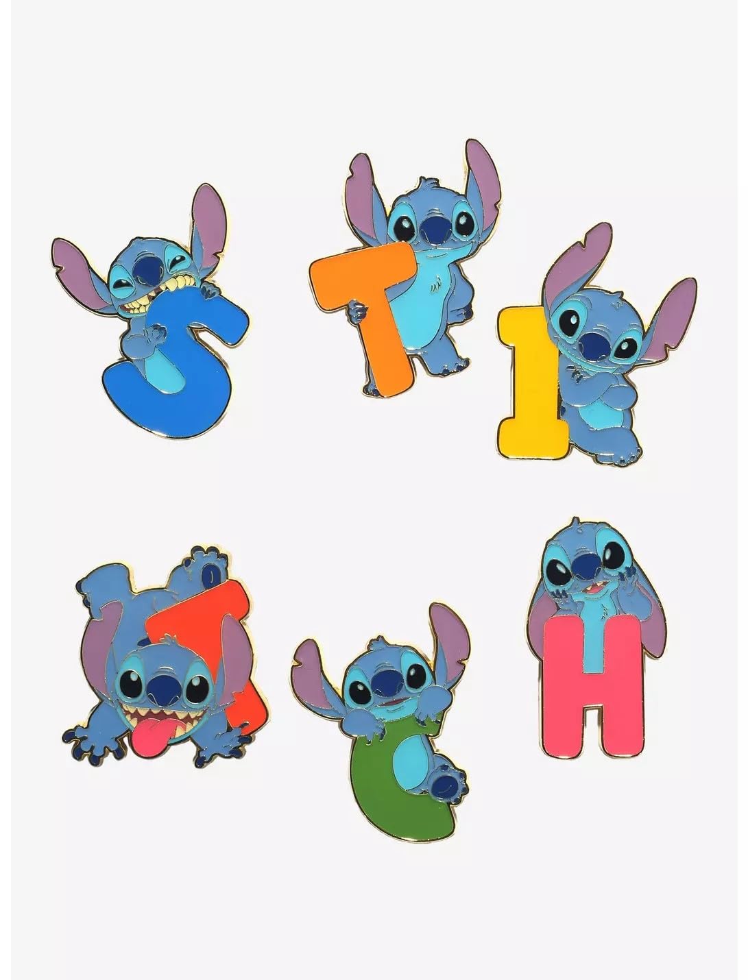 Loungefly - Disney - Lilo & Stitch - Letters & Poses Mystery Enamel Pin - 1 Of 6 to Collect - Styles Vary - Lilo and Stitch - Blind Box Enamel Pins - Cute Collectable Novelty Brooch - for Backpacks