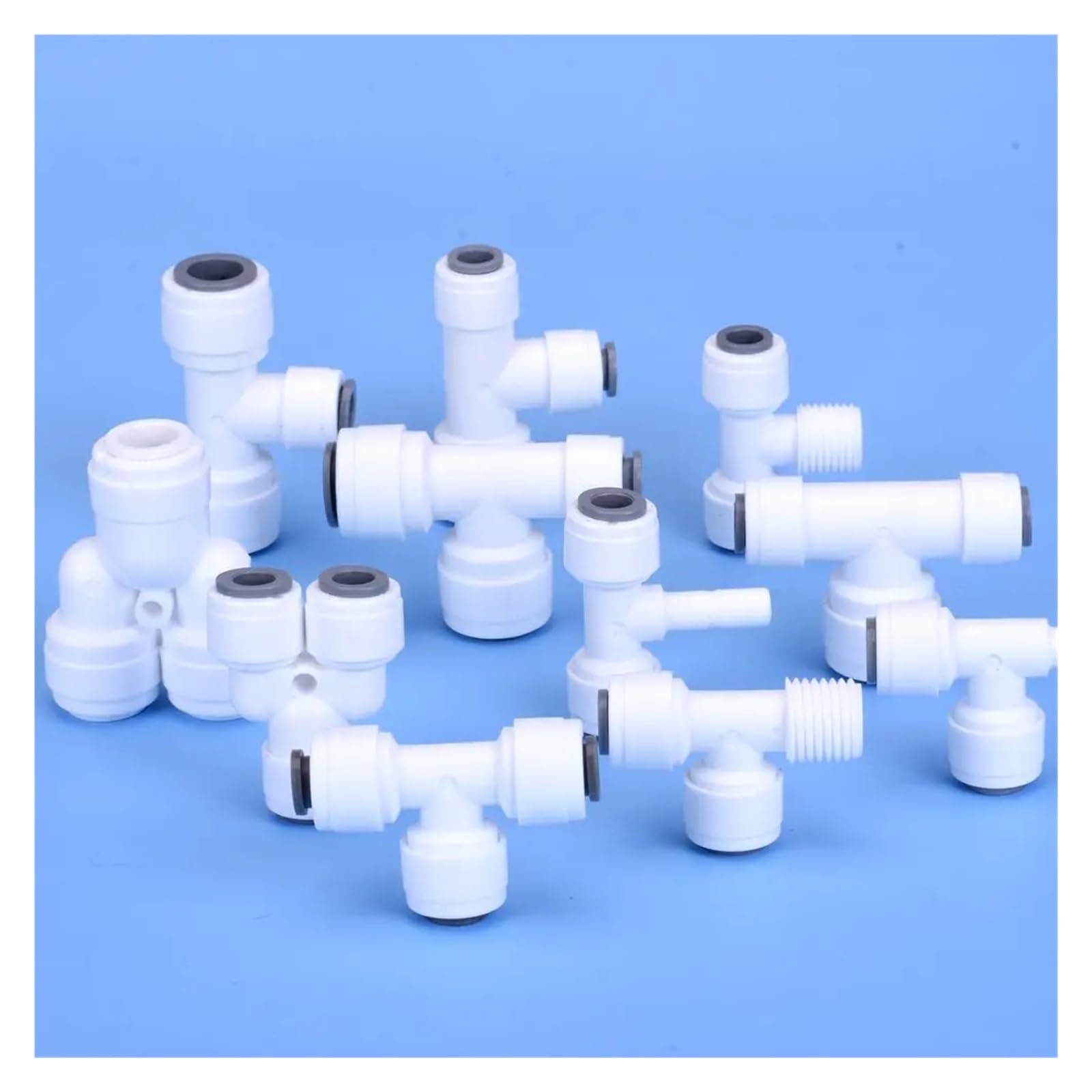 Accesorio de agua, rosca macho-hembra, conexión rápida, conector de manguera de 1/4" y 3/8", filtro de agua, piezas de ósmosis inversa(JSQMK048,50 pcs)