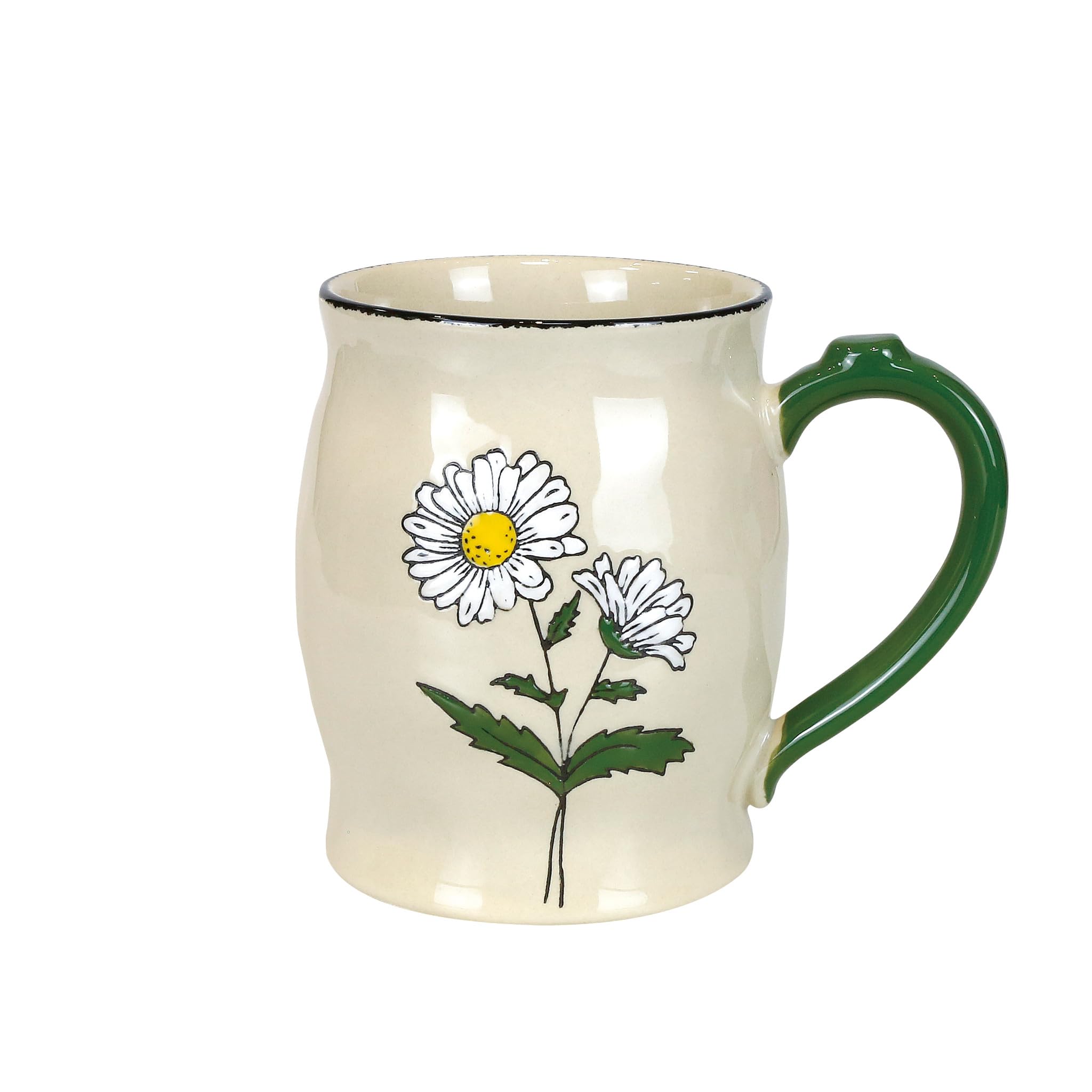 Enesco Our Name is Mud Tasse à café peinte à la main Motif marguerites Multicolore 445 ml