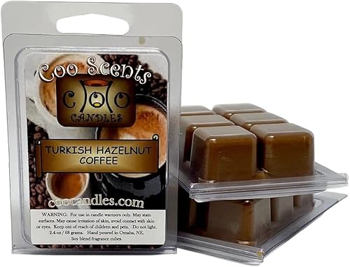 Paquete de 3 velas sin mechas de mezcla de soja, cera altamente perfumada, café turco con avellana