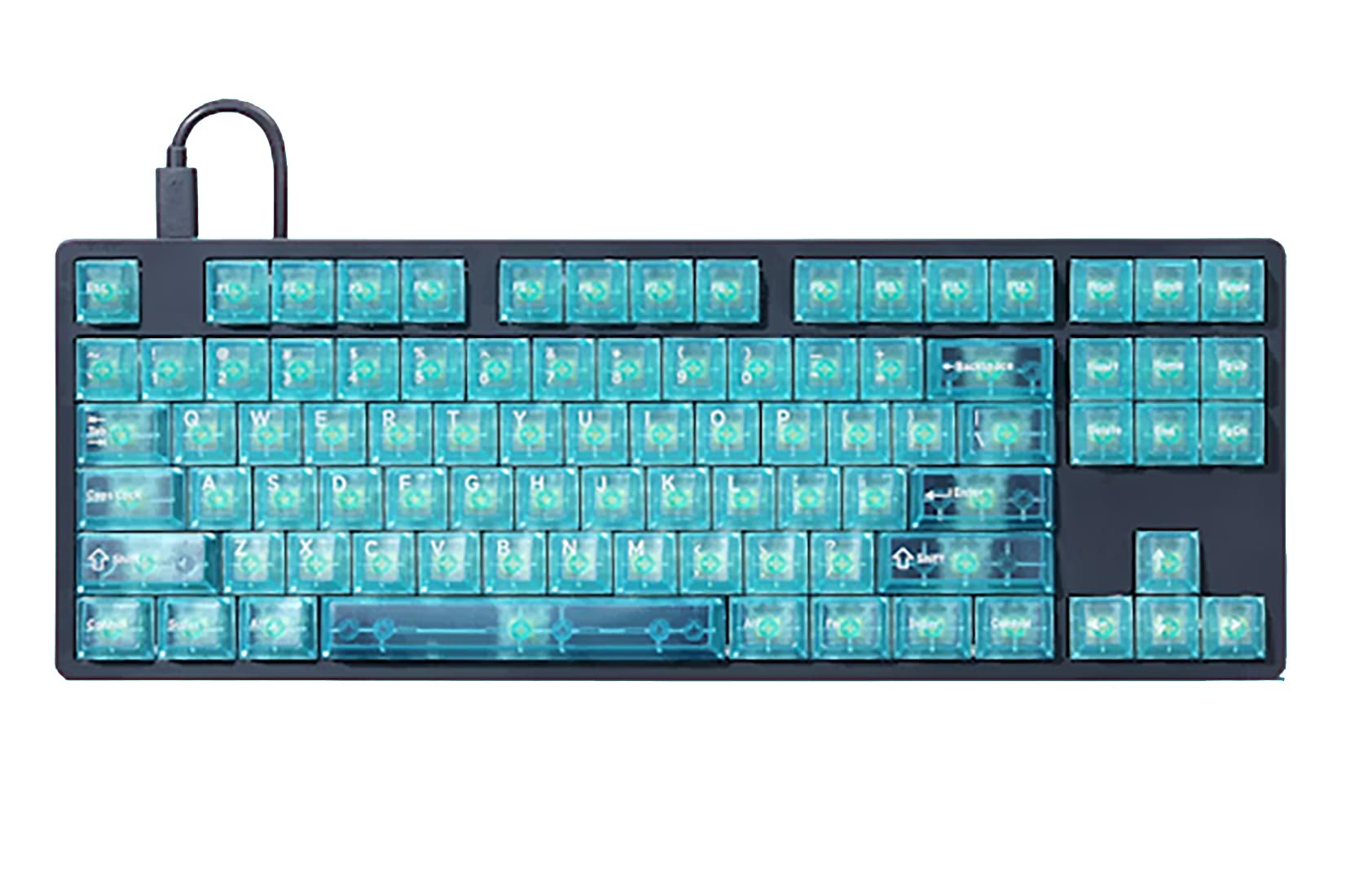 DROP + MiTo Keysterine Transparent ABS Keycap Set R2 - Cyanide - 60%, 65%, 75%, TKL, WKL, 1800, 96-Key, Full-Size and More Cherry MX Style Keyboard Compatibility