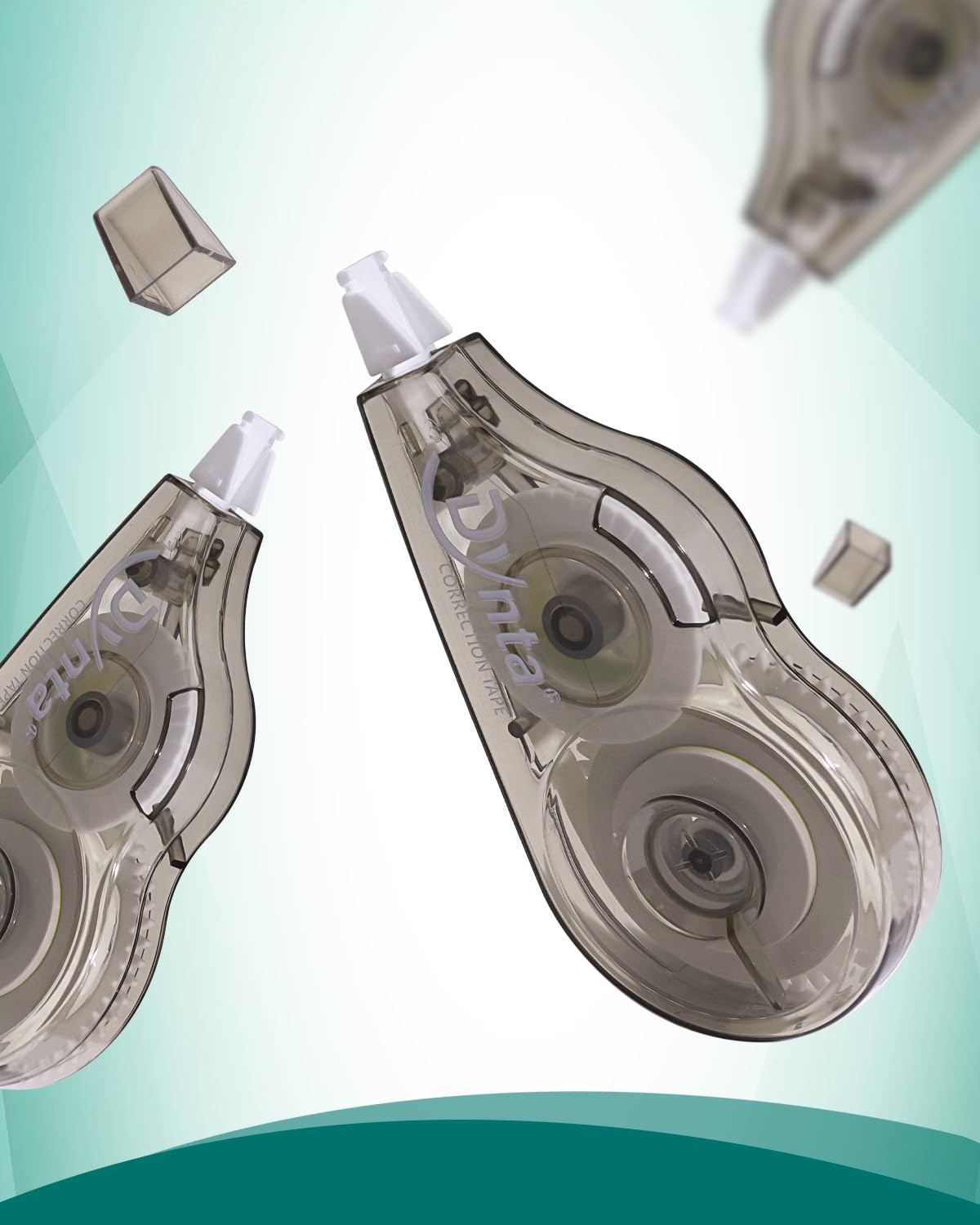 Dynta Korrekturband, 28 Stück, weißer Fehler, transparenter Spender, 5 mm x 10 m, Korrekturbedarf, ergonomisches Design, sofortige Reparaturen