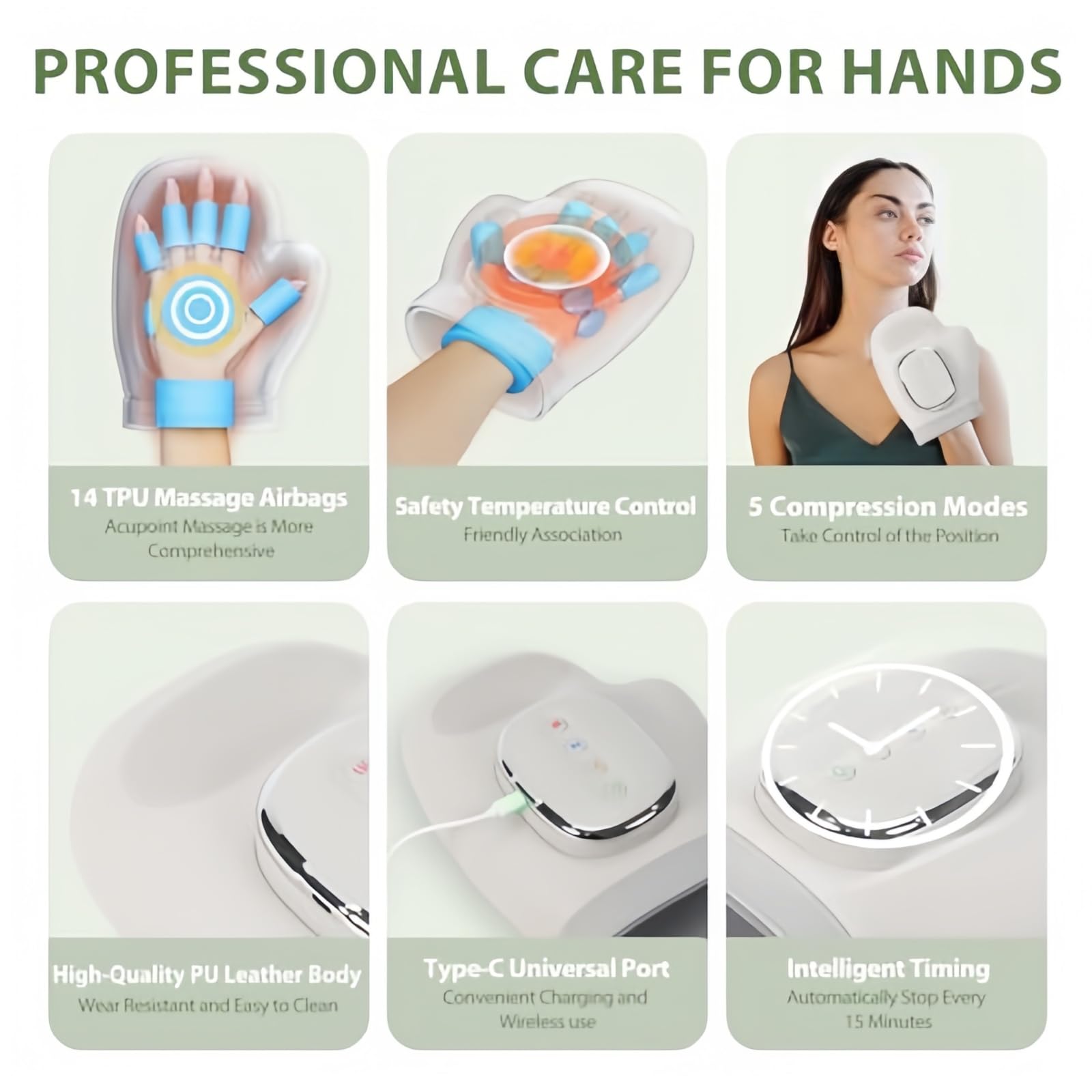 Wärme-Handmassagegerät,3 in 1 Handmassagegerät– mehr Leichtigkeit für müde Hände,CalmHand | Keine steifen Finger, kein Kribbeln, kein nagendes Schmerzgefühl mehr. (B)