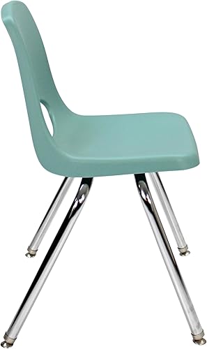 Miniatura 5 de Factory Direct Partners 10383-SF Silla escolar apilable de 16 pulgadas, asiento apilable para estudiantes con patas de acero cromado y deslizadores