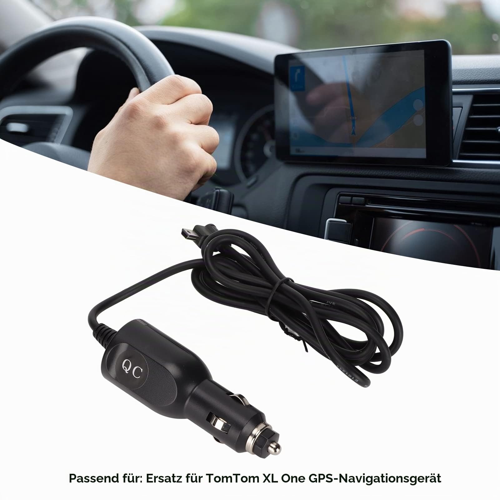 Kfz-Ladegerät, Kfz-Zigarettenanzünder, Kfz-Ladegerät, Universal-Netzkabel Zum Zigarettenanzünder, Ersatz für Tomtom XL One, GPS-Navigation, Zigarettenanzünder, Kfz-Ladegerät mit Hoher Kompatibilität.