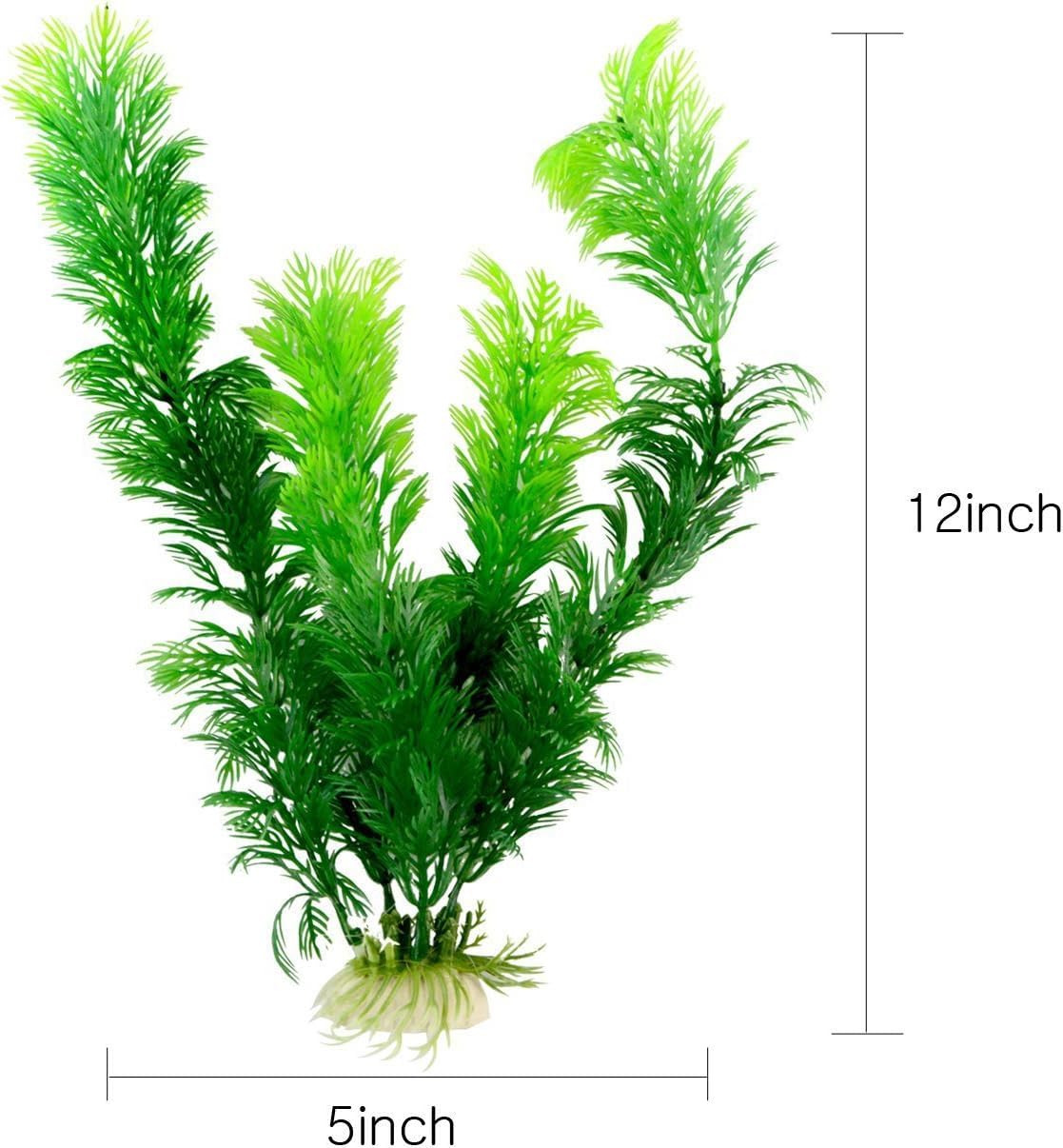 RUIAN 12 Inch Aquarium Plants Plastic Large Artificial Green Seaweed Water Plants Fish Tank Plants Decorations,10Pcs