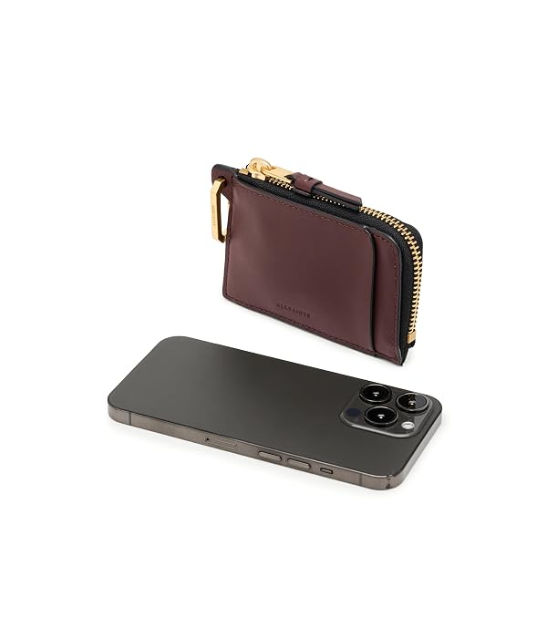 AllSaints Remy Wallet Dark Red W235XA One Size by AllSaints - Image 3