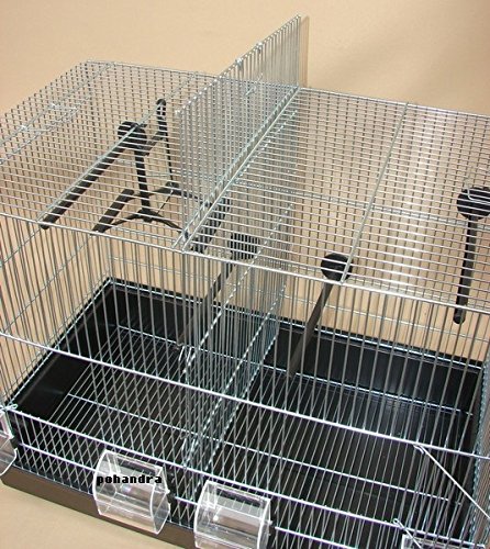 Vogelkäfig,Wellensittichkäfig,Exotenkäfig Vogelbauer Wellensittich Kanarien Vogelhaus Käfig Messi Schwarze Schale Aufzuchtkäfig, Teilbarer-Käfig neu mit Schub