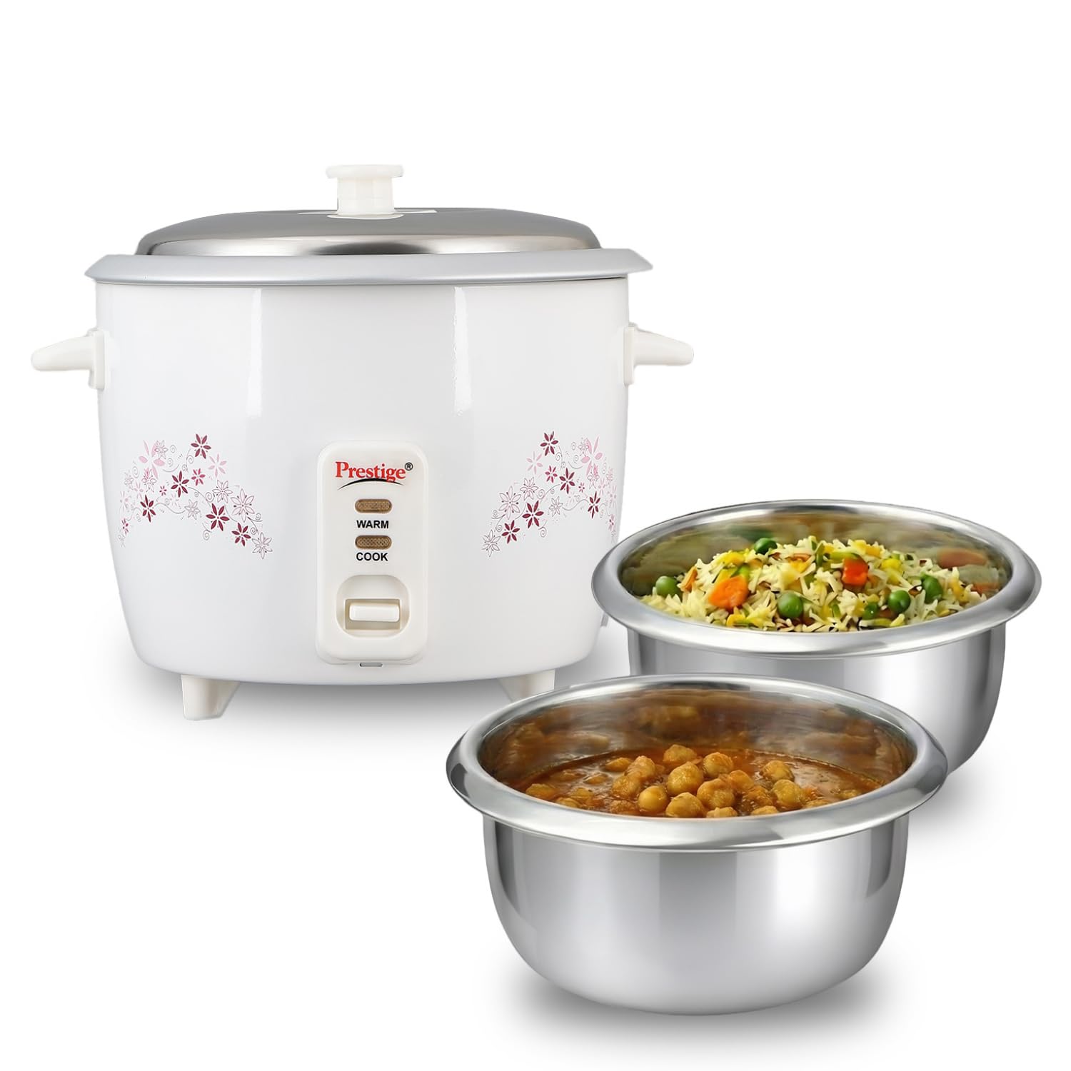 Prestige Delight PRWO-1.5-2 Double Pot Electric Rice Cooker(1.5L for Rice-Open Type, White, with Aluminium Cooking Pan-2 units 3.5 L pan Volume, 500 W)-image-18