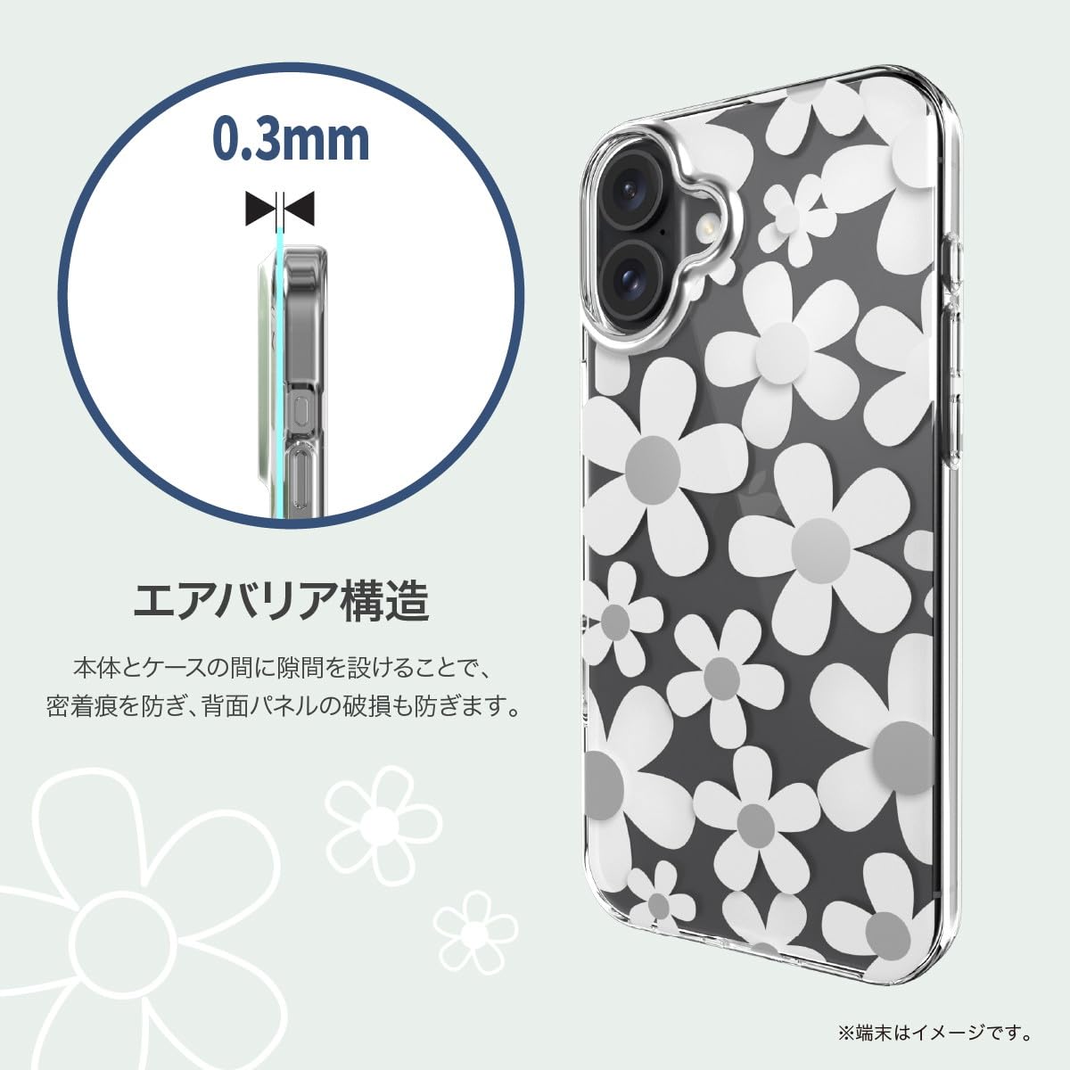 Amazon.co.jp: 【SwitchEasy】 iPhone 16 Pro 対応 ケース 花柄 クリア