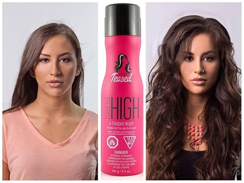 SuperTeased spray para el cabello 4 y 1 de altura instantánea Spray para el cabello, mousse, champú seco