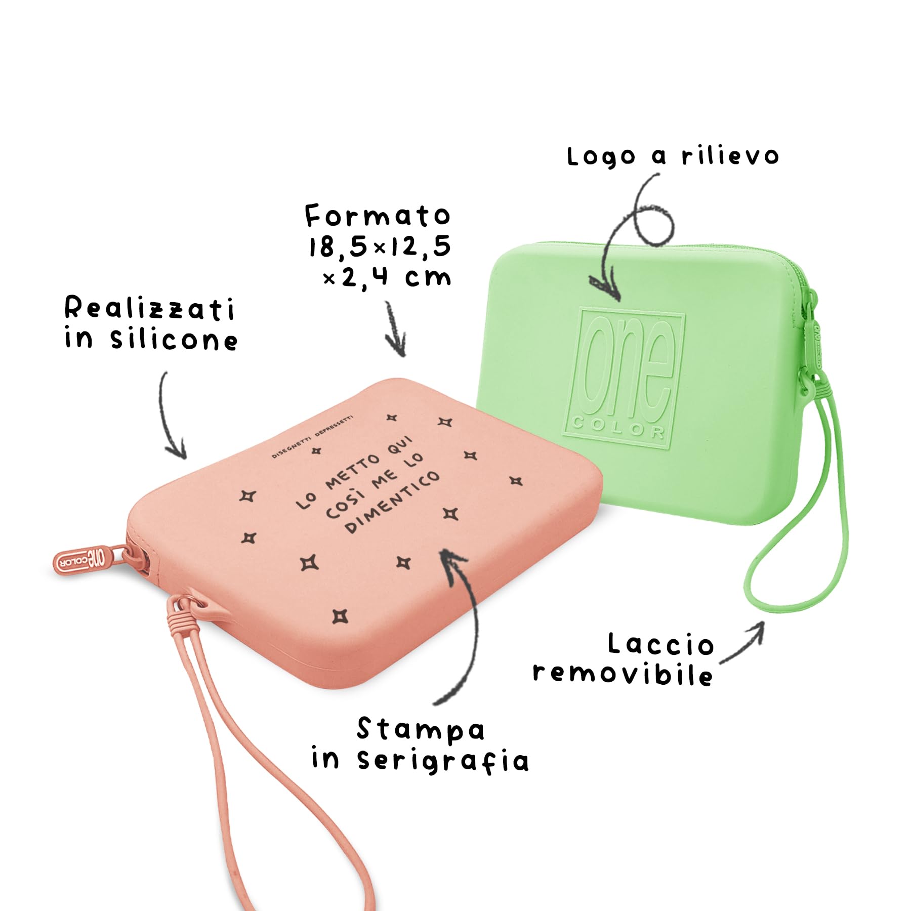 Blasetti - Astuccio DISEGNETTI DEPRESSETTI in silicone - Colore GIALLO