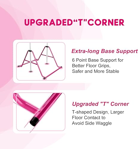 Miniatura 4 de Rokiny Barra de gimnasia expandible, barras de gimnasia de altura ajustable para el hogar, niños y jóvenes, barra de entrenamiento de gimnasia,