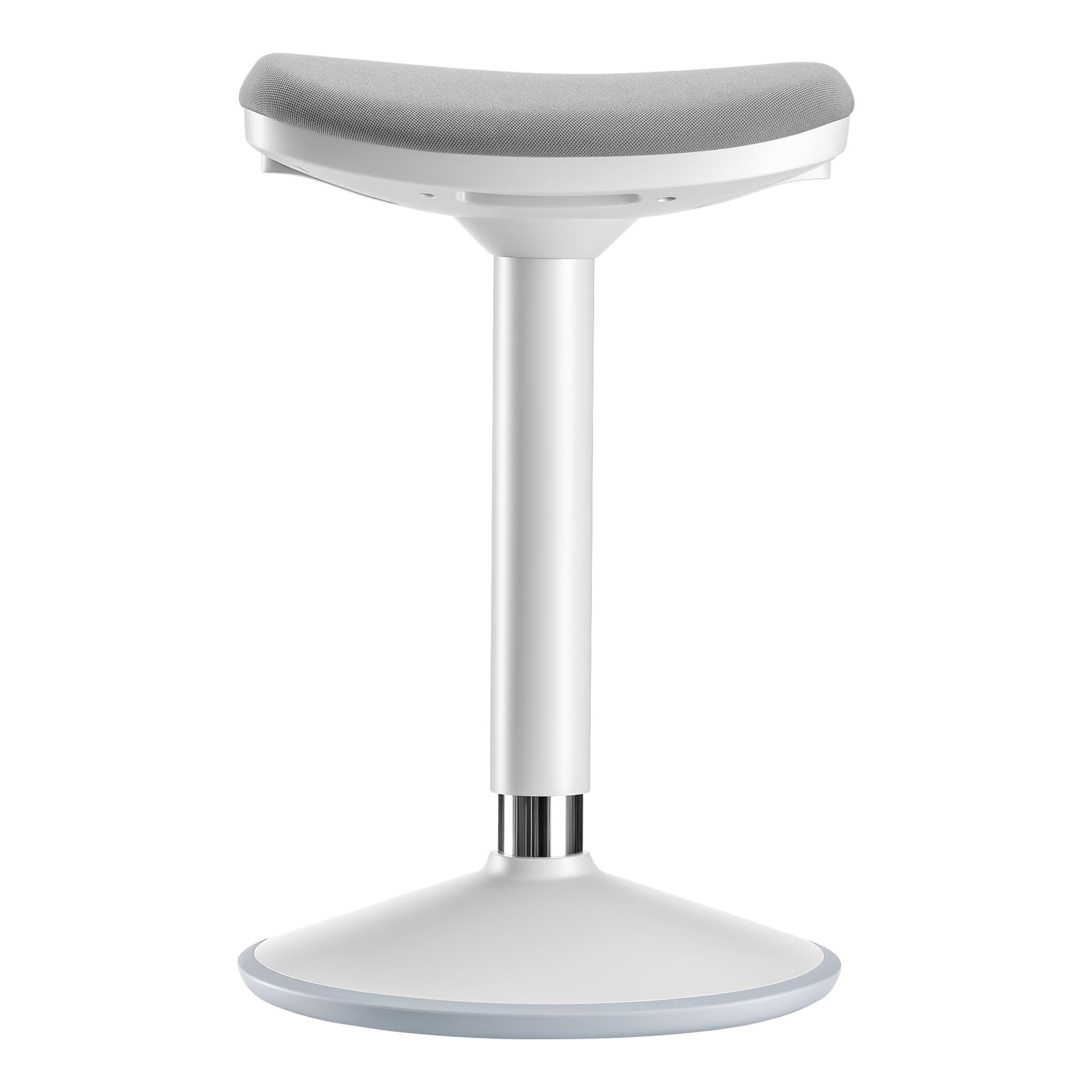WilTec Tabouret Ergonomique Assis Debout – 36 x 23 x 55-​82 cm – Capacité Max. 135 kg – Couleur Grise – avec Ressort à gaz – Fauteuil de Bureau, Chaise Debout Assis