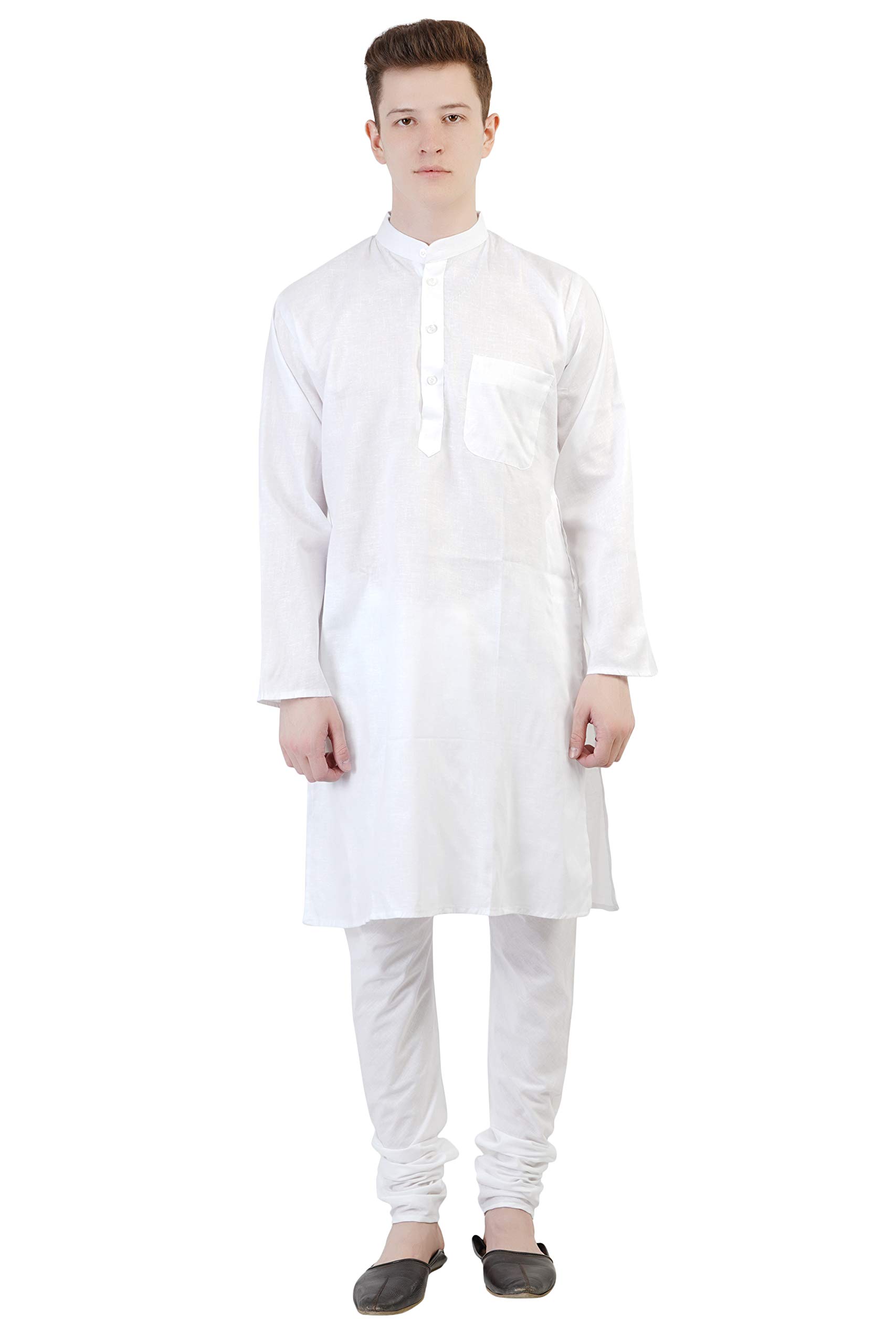 Cotton Blend White Kurta for men (men's) man-picture-12