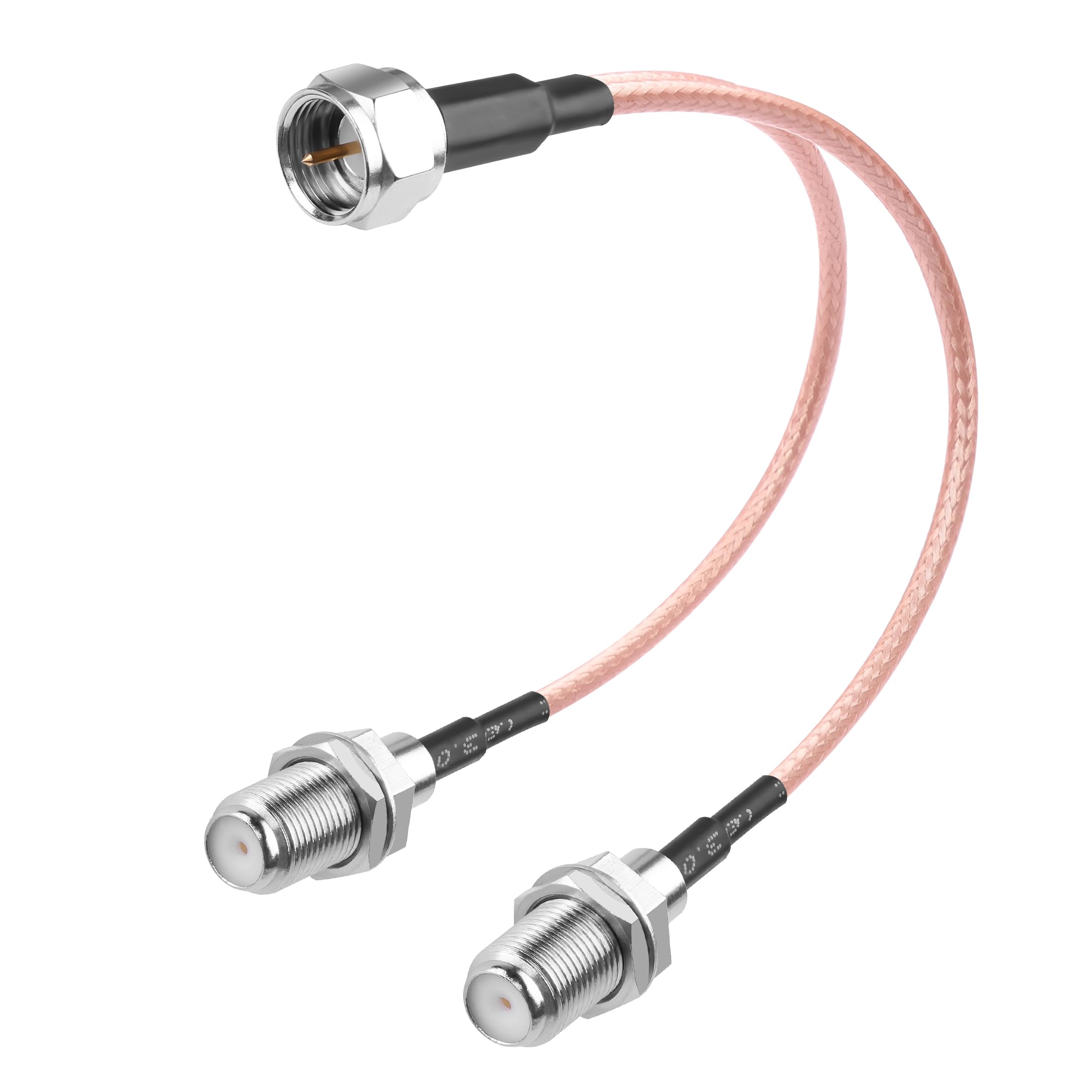 YAODHAOD F-Type RG6 Splitter Coax Cable F Male to F Dual Female RG316 Coaxial Cable 3 Way Internet and TV Antenna 50Ohm Splitter Combiner(15cm/6 inch)