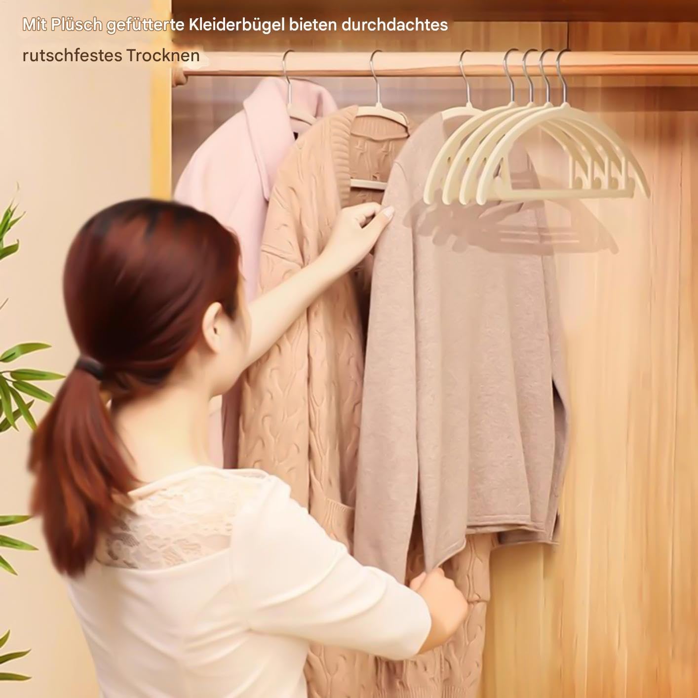 Perchas - 10 perchas resistentes de terciopelo con rotación de 360 grados - gancho para colgar para traje, puerta, abrigo, pantalones, jersey, camisas, organización del armario