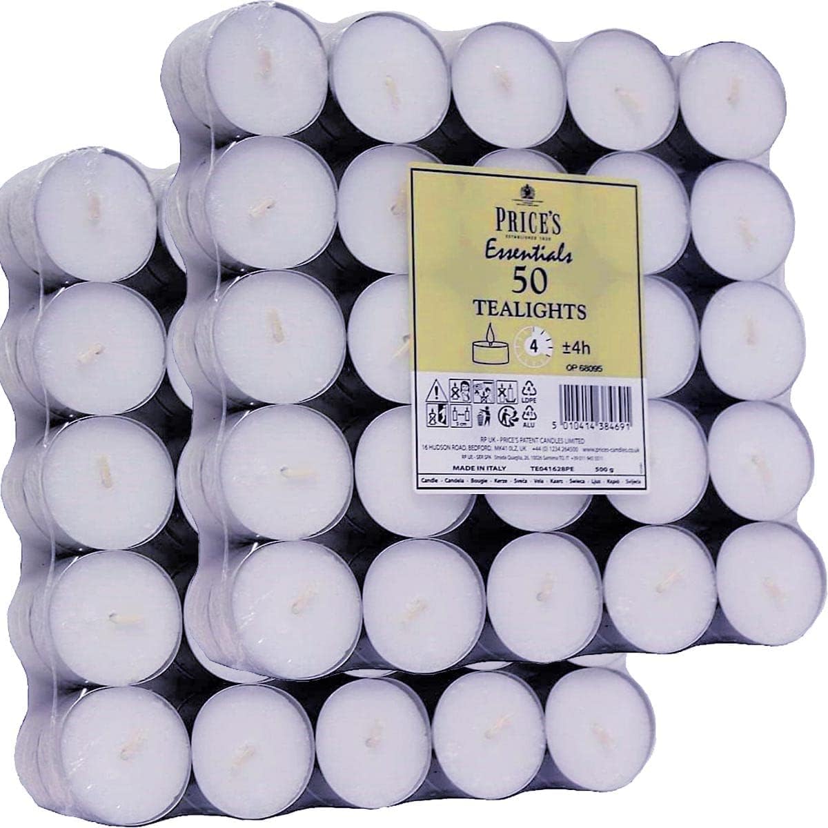 Tea Lights Candles 4 hour burn (100 Pack) White t lights Unscented