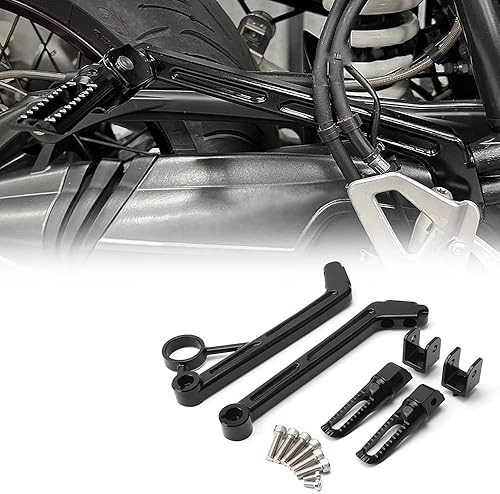 New Motorcycle Accessories Rear Foot Pegs Foot Pedals Bracket For BMW R9T R NINE T RNINET Pure R NINET Racer Rninet Scrambler (Black)