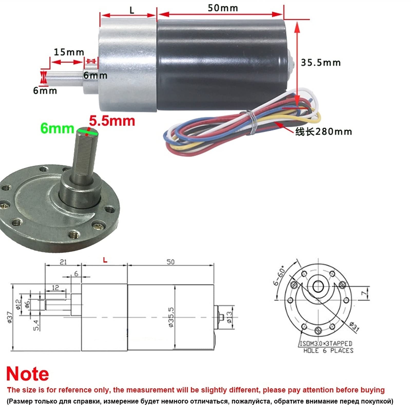 PYouo-DC silnik przekładniowy, 1 2 V, 24 V, 5-1270 obr./min, wysoki moment obrotowy 3,5 kg, bezszczotkowy silnik z metalowymi zębatkami, cichy hałas, odwrotny, długa żywotność sygnału,