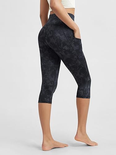 Miniatura 64 de ODODOS - Leggings tipo capri de mujer, no se traslucen y modelan el abdomen, con cintura alta y bolsillos; para hacer yoga, atletismo, ejercicio