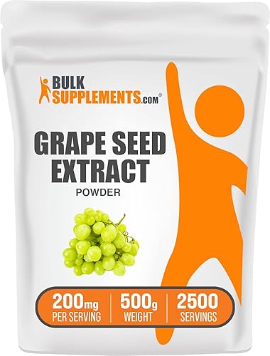 BulkSupplements. com - Polvo de extracto de semillas de uva - Suplementos de apoyo para venas - Suplemento de polifenoles - Extracto de semilla de