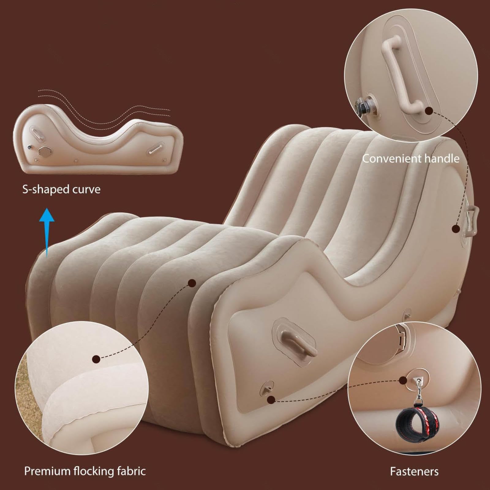 Fauteuil Tantrique Sexuel Gonflable Tantra Sofa Chair Fauteuil Érotique,B