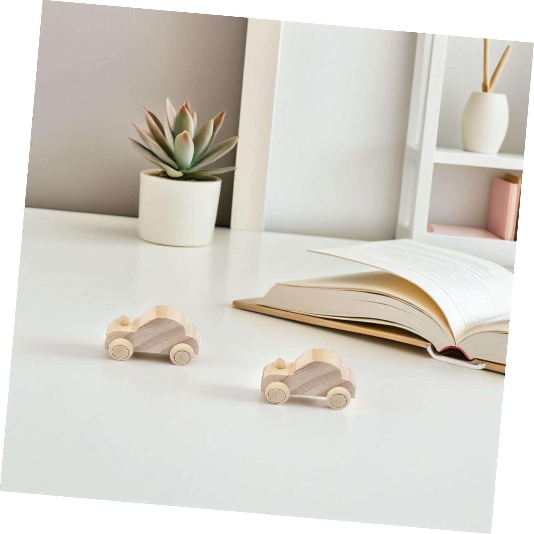 ERINGOGO Macchinine in Legno da Dipingere 12 Pezzi per Bambini | Color Khaki, Set Artigianale Fatto a Mano, Uso DIY per Attività Creative All'aperto