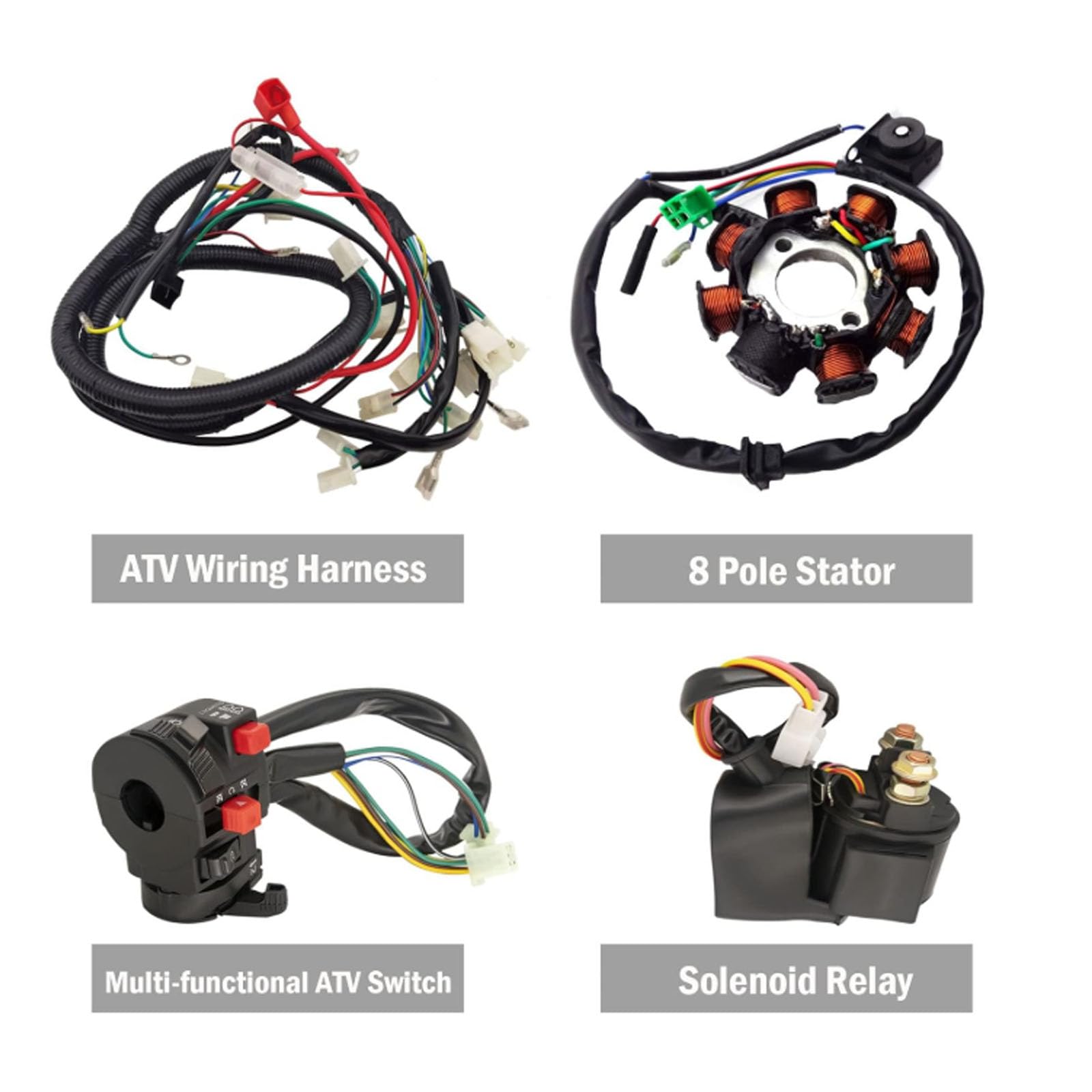 Branchement Faisceau Quad Chinois Kit Faisceau Câblage GIVBRO Pour ATV Quad 50cc-250cc - Remplacement Électrique Pièce Quad 50cc 125cc