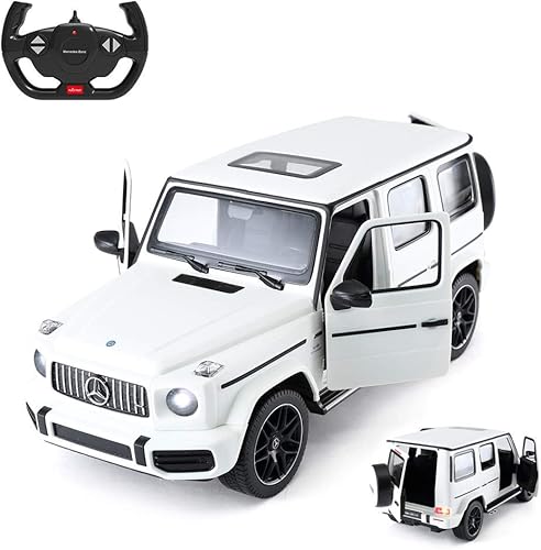 RASTAR Coche de control remoto todoterreno, 114 Mercedes-AMG G63 RC Off-Roader Coche de juguete, puertas abiertasluces de trabajo - Blanco2.4Ghz