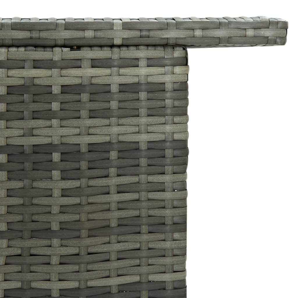 vidaXL Garten Bartisch Stehtisch Partytisch Gartentheke Gartenbar Theke Bar Tresen Terrassentisch Bistrotisch Grau 120x55x110cm Poly Rattan