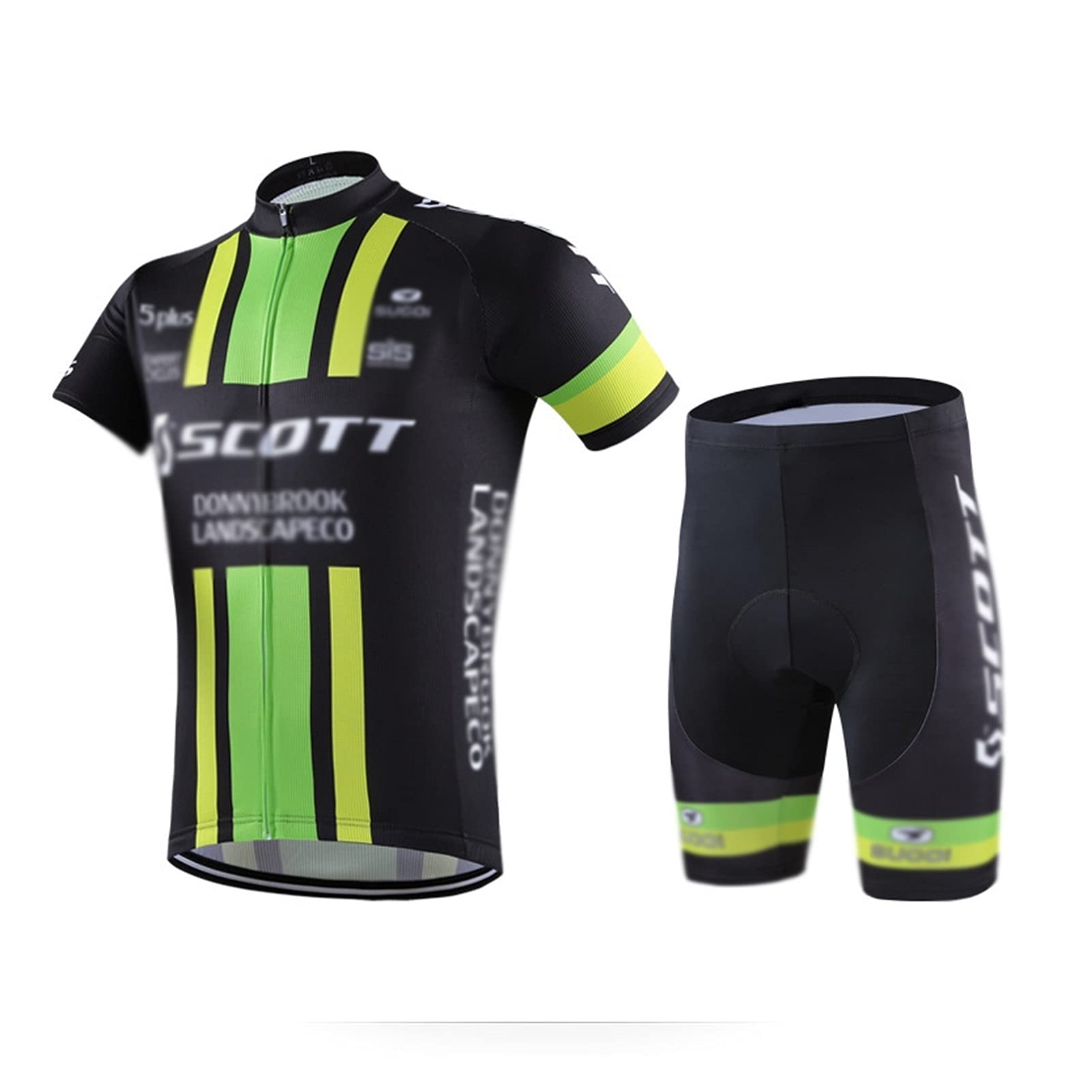 Męska odzież kolarska Męska Jazda na rowerze Jersey Sets Road Rower Krótki Rękaw BIB Spodnie z gąbką Wyściełane garnitury odzieży Męskie koszulki kolarskie(XL)