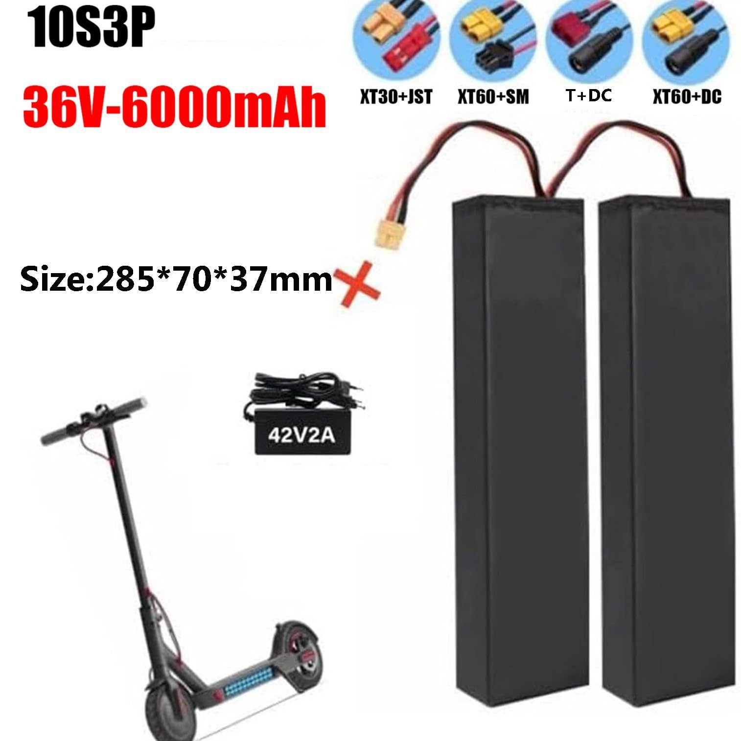 36V 6AH Batterie Li-ION Longue Durée De Vélo Électrique 10S3P Batterie Rechargeable Matériau PVC Étanche pour Scooter Électrique avec 42V 2A Chargeur