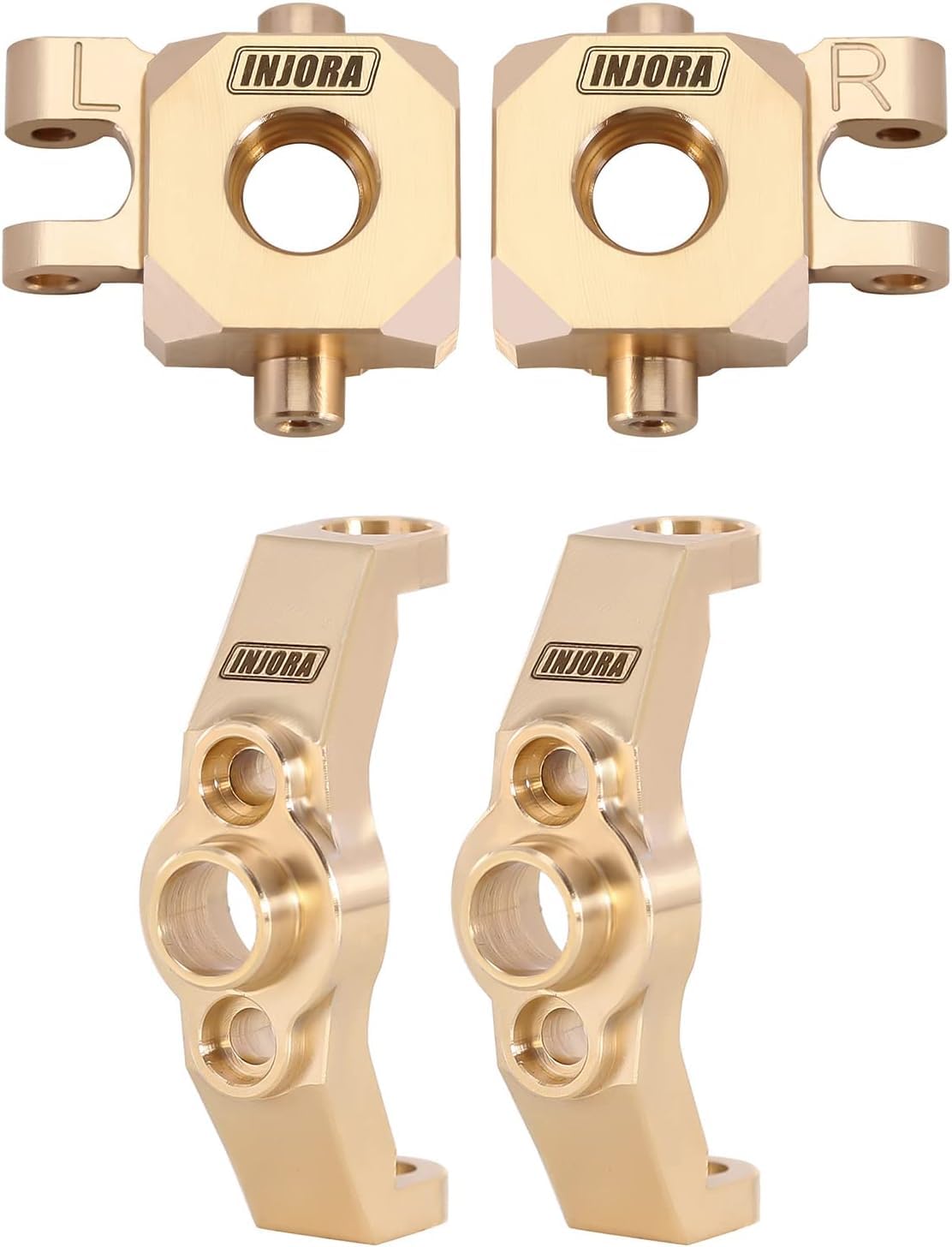 INJORA Caster Blocks C-Hubs Brass 4g for TRX4M Upgrade 1/18 RC Crawler