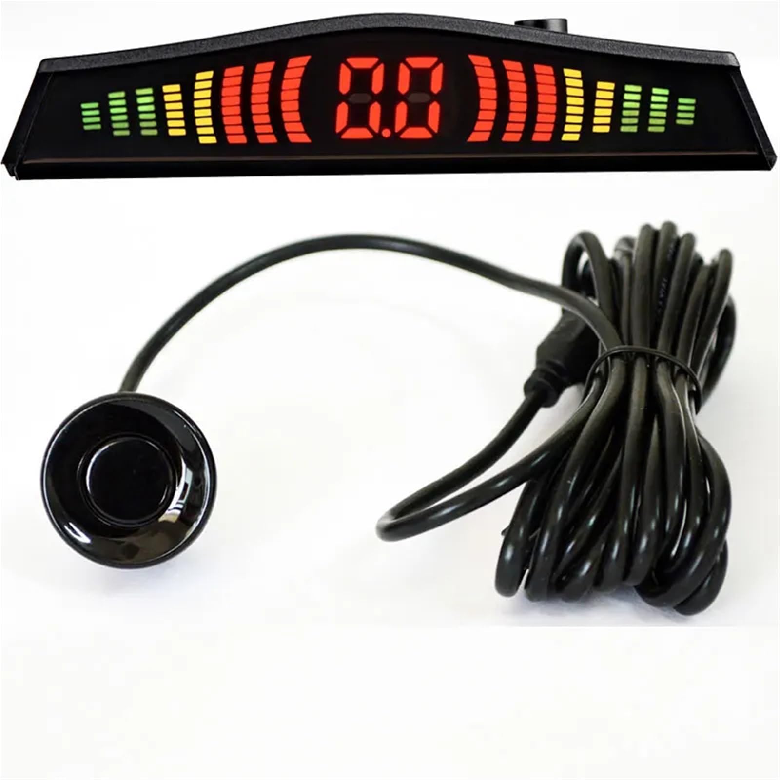 Radar De Recul Parktronic Détecteur Voiture Affichage LED Automatique Capteur Stationnement Aide Inverse Moniteur Radar Secours Détecteur Voiture Stationnement Capteur de stationnement(Le noir)