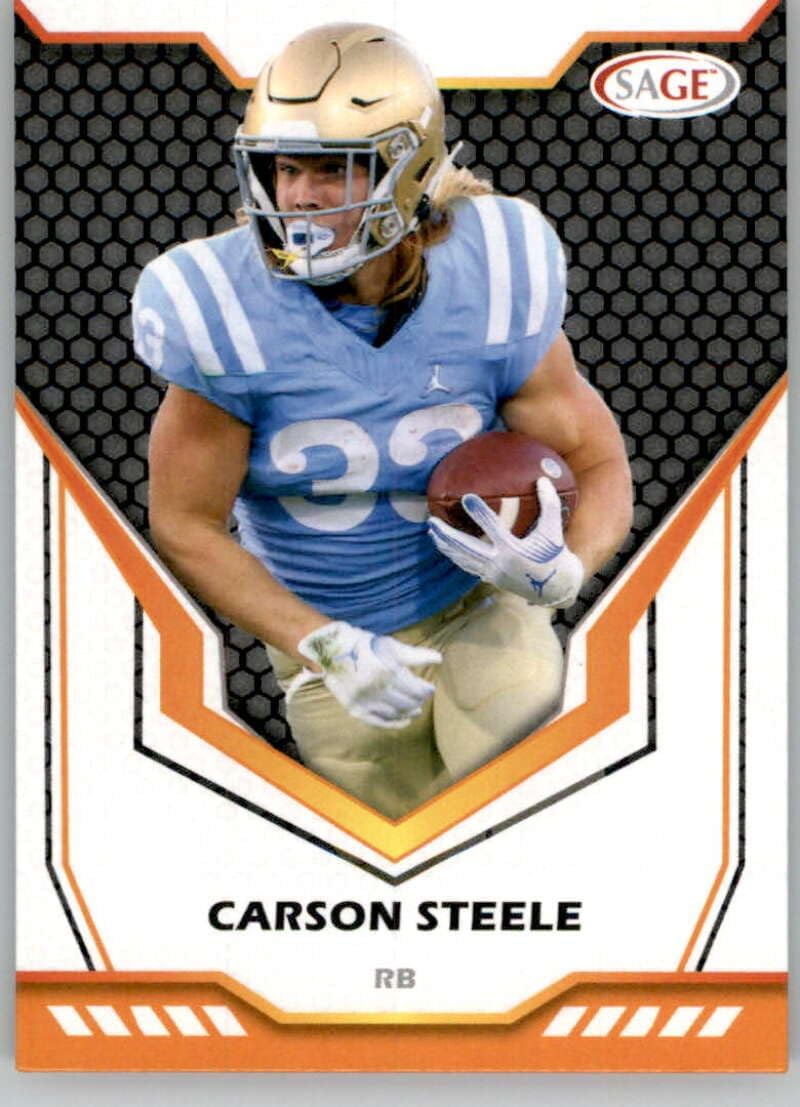 2024 Sage Hit High Series Football #157 Carson Steele Official PRE NFL Rookie/Prospect/NCAA Football Card in Raw (NM or Better) Condition