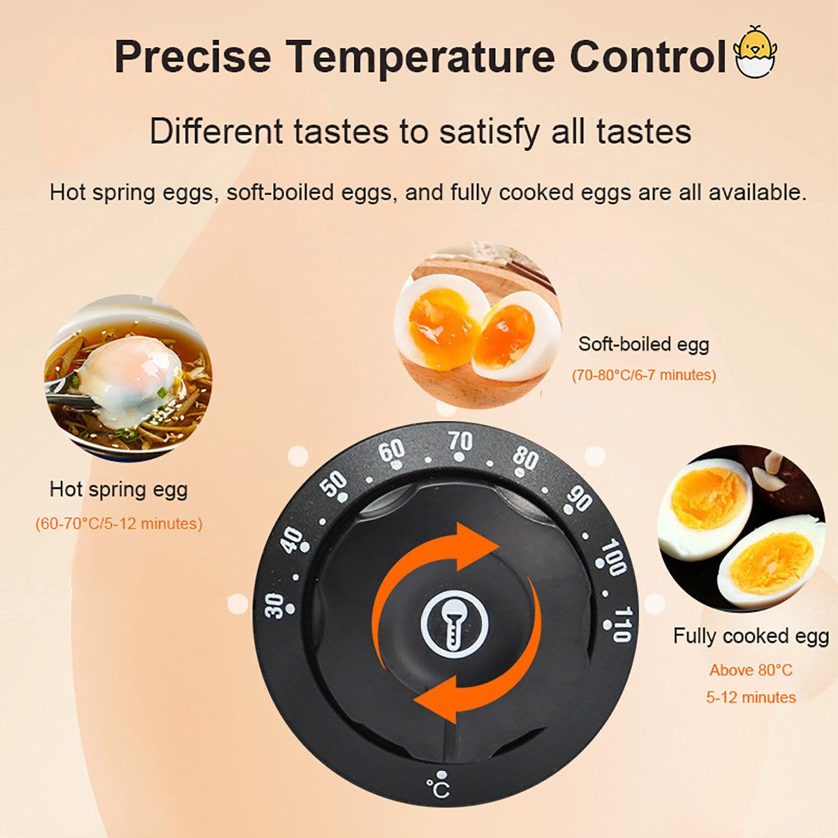 Hervidor De Huevos Comercial De Gran Capacidad (60 Huevos), 2600 W, Cocedor Eléctrico De Huevos, Máquina para Huevos Pasados ​​por Agua Y Semicocidos, Control De Temperatura De 30 a 110 °c