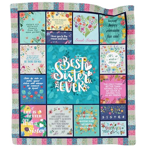 Akoigun Sister Gifts Blanket for Birthday Valentines Day Mothers Day Christmas Big Sister Gift from Sisters Throw Blanket 60X50 Sisters Birthday Gift Idea