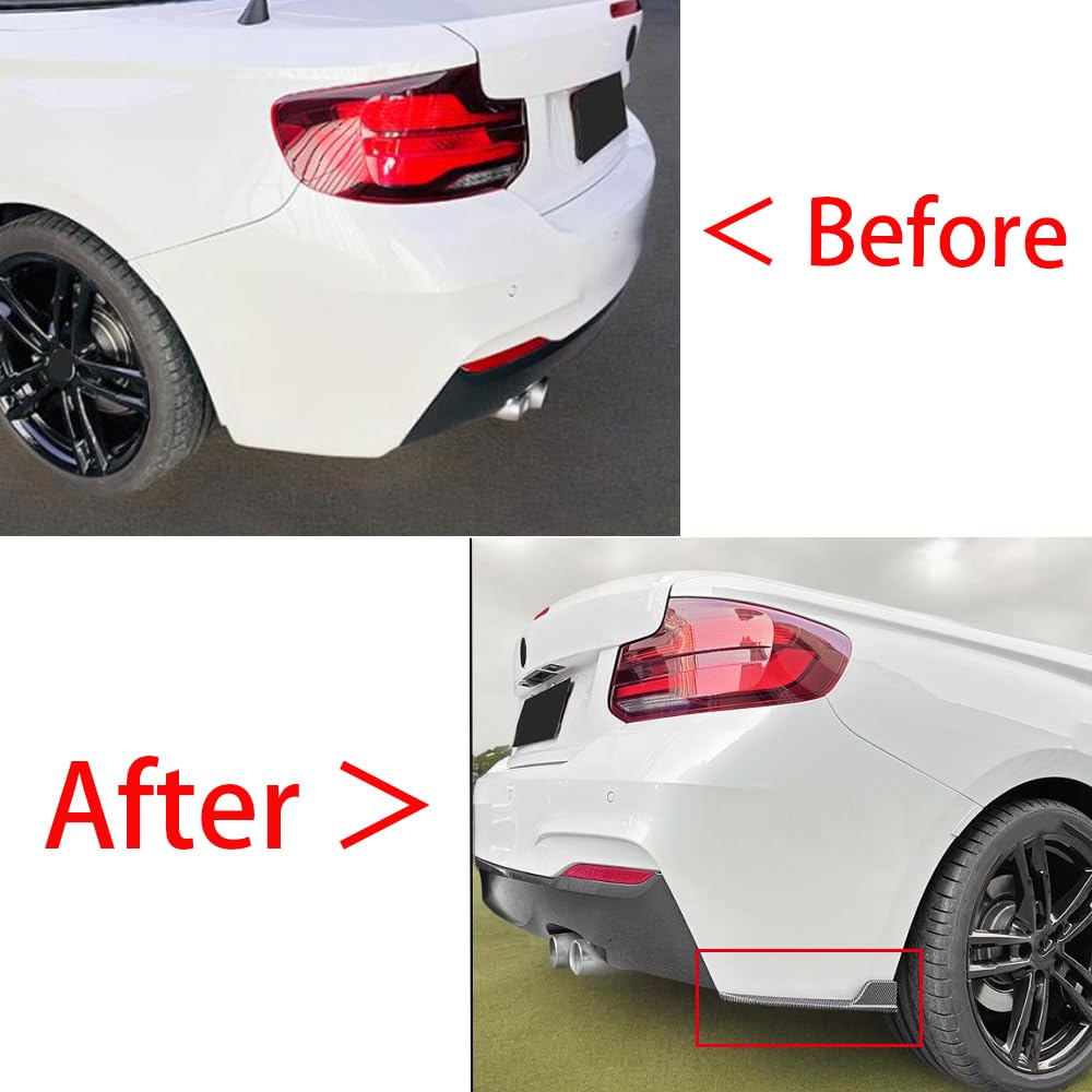 Dyfuzor tylnego zderzaka samochodowego, osłona bocznego zderzaka, osłona zderzaka, kompatybilny z BMW serii 2 F22 F23 M Sport, wykończenie o wyglądzie włókna węglowego