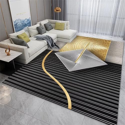 Tapis salon gris motif géométrique abstrait multi-tailles 40x60 - 2