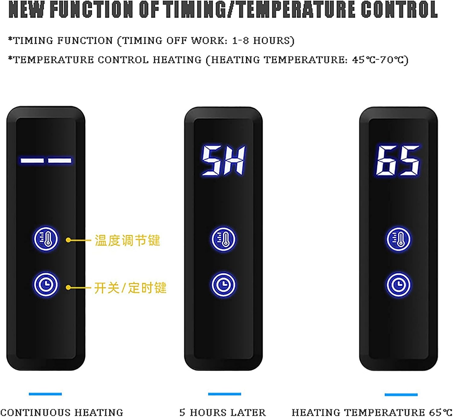 Electric Towel Warmer with Timer, Heated Towel Warmer Racks Wall Mounted Smart Electric Towel Rack Stainless Steel Heated Towel Rails Low Power, Black