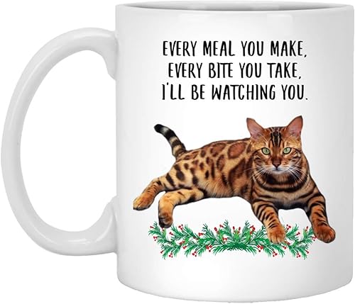 Miniatura 1 de Lovesout Divertidos regalos de gato de Bengala marrón para mujeres, Día de la Madre 2024 Every Meal You Make Every Bite You Take Taza de café Taza