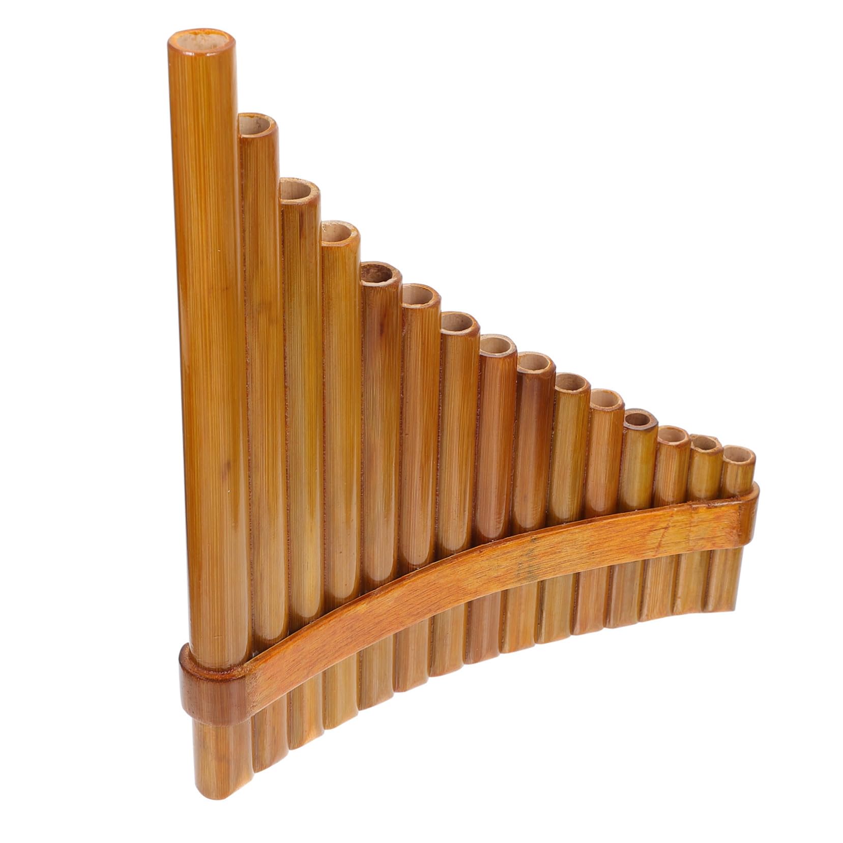 HANABASS Flauto di Pan in Bambù 15 Canne in Tonalità Sol, Design Creativo, senza Odore, per Mano Destra, Set Completo Borsa e Strumenti la Pulizia, per Educazione Musicale