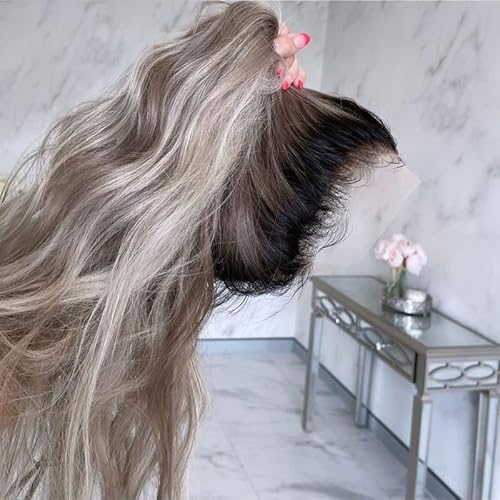ANDRIA Grey Wig Lace Front Wigs Glueless Synthetic Lace Front