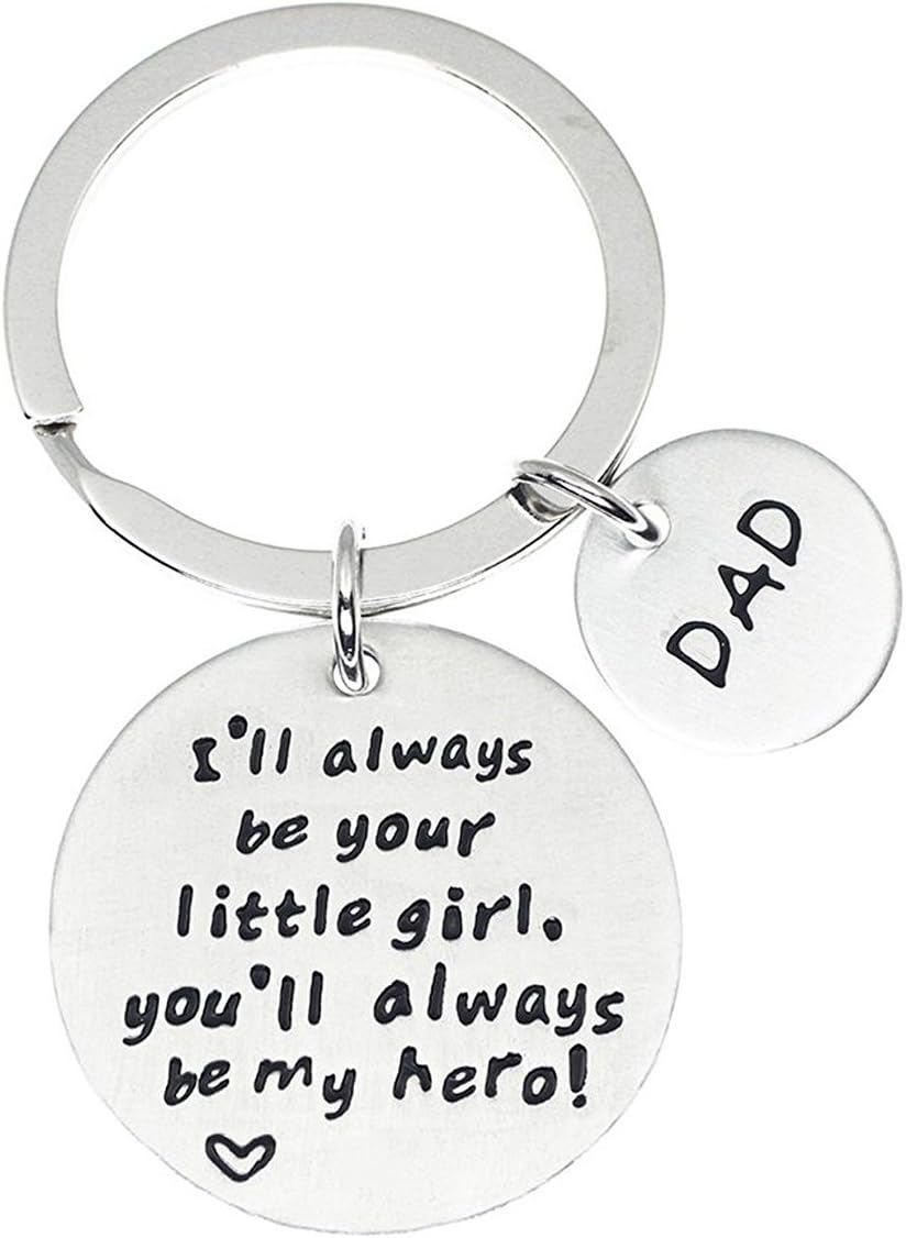 XYBAGS Father's Day Birthday Christmas Keychain Gifts for Dad from Daughter, Dad's Birthday Personalized Gift Idea from Daughter - I'll Always Be Your Little Girl