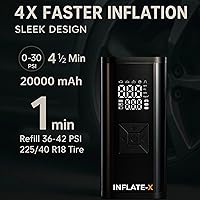 Vista 2 de Compresor de aire portátil para inflador de neumáticos, bomba de aire inalámbrica de 160 PSI para neumáticos de automóvil con manómetro digital +