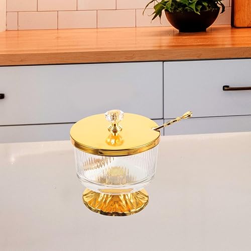 Miniatura 4 de Condimentos Contenedores de galletas Estilo europeo Hogar forjado Azucarero Aleación Crisper Café Azúcar Titular de azúcar Tarro de vidrio