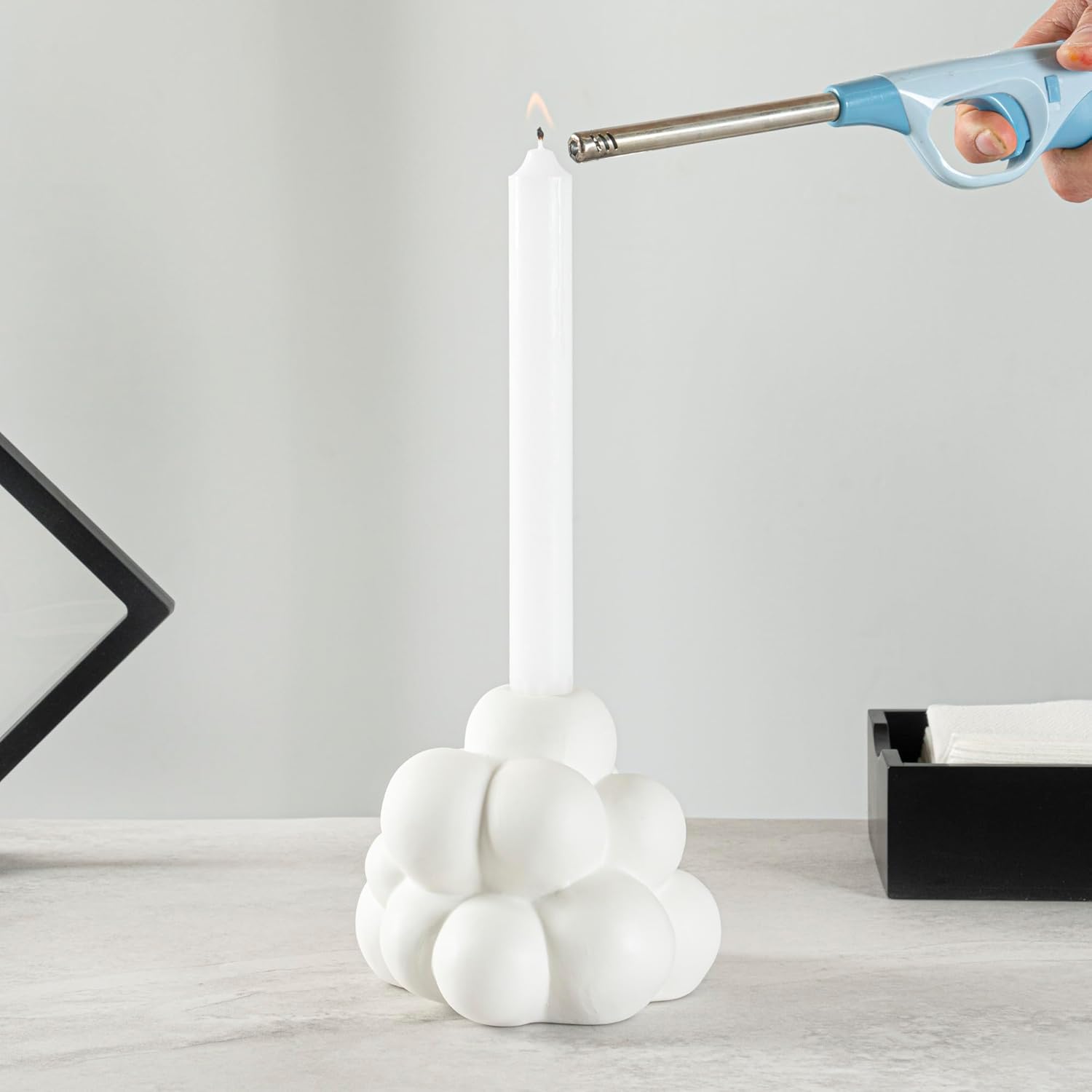 Restaurantware-Table Art Flower Vase, 1 Bubble Vase - Minimalist Style, For Fresh Or Artificial Flowers, White Ceramic Vessel For Home Decor, In Kitchen, Home, Living Room, Office, And More