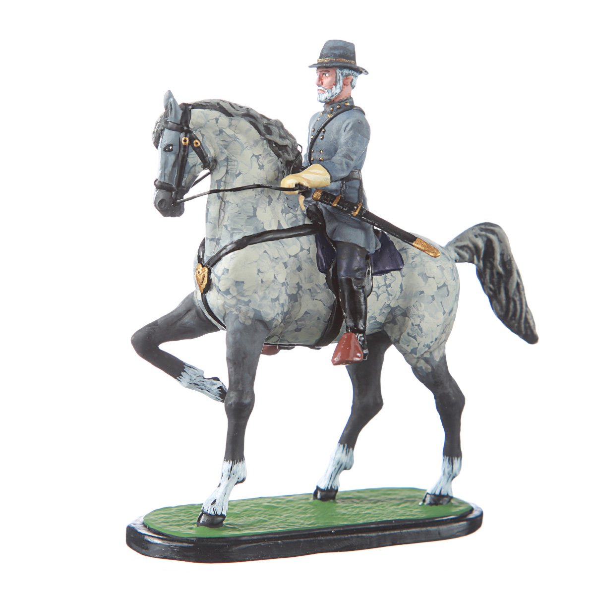 danila-souvenirs Tin Soldier USA Civil war Confederates General Robert Lee on his Horse Hand Painted Metal Sculpture Miniature Figurine 54mm #CW13