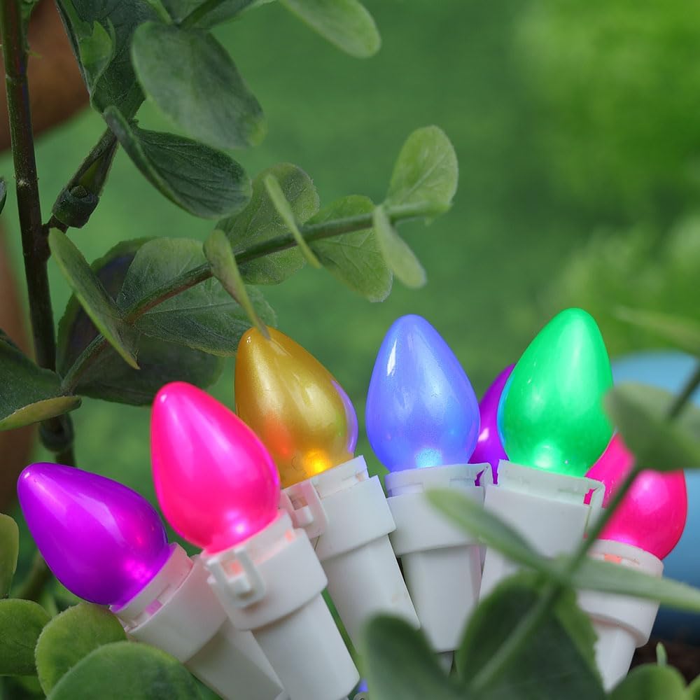 Easter Lights String，Easter Decorations, 2PACK 50Count 13Feet Multi Color Pastel Christmas Lights with White Wire Plug in End to End Connectable for Indoor Outdoor Party Yard Garden Patio Home